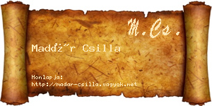 Madár Csilla névjegykártya