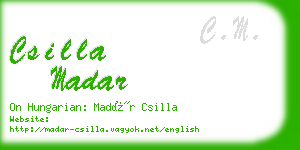 csilla madar business card